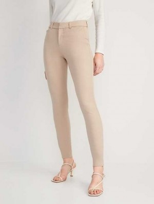 Old Navy High-Waisted Pixie Schlank Pants Unterteile Damen Beige | 4762KWOBE