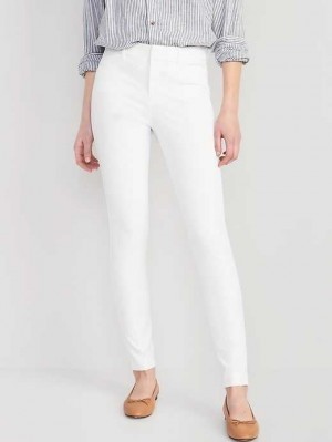 Old Navy High-Waisted Pixie Schlank Pants Hose Damen Weiß | 4910WBAKS
