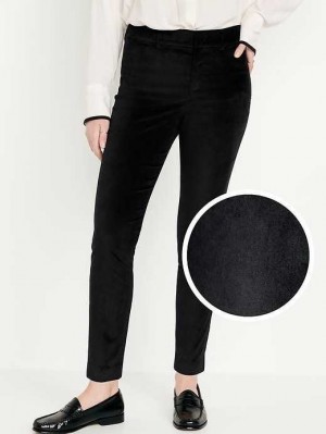 Old Navy High-Waisted Pixie Schlank Velvet Ankle Pants Hose Damen Blackjack | 6340PQBUM