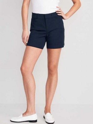 Old Navy High-Waisted Pixie Trouser Shorts Kurze Hose Damen Navy | 8540ULYBS