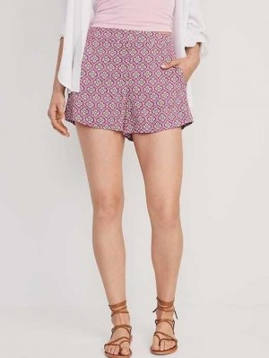 Old Navy High-Waisted Playa Soft-Spun Shorts Kurze Hose Damen Lila | 4089MCZTI