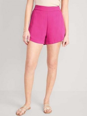 Old Navy High-Waisted Playa Soft-Spun Shorts Kurze Hose Damen Dragonfruit | 4705EARVK
