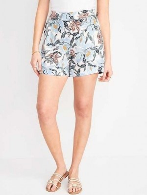 Old Navy High-Waisted Playa Soft-Spun Shorts Kurze Hose Damen Blau | 8319QEAPR