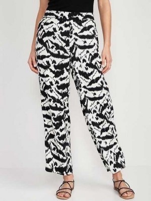 Old Navy High-Waisted Playa Soft-Spun Weite-Leg Pants Hose Damen Schwarz | 2417EDZLO