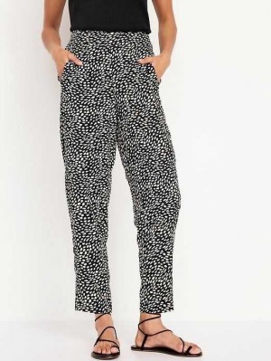 Old Navy High-Waisted Playa Taper Pants Hose Damen Schwarz Leopard | 7834AQCPE