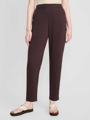 Old Navy High-Waisted Playa Taper Pants Hose Damen Lila Bordeaux | 8912RMHTX