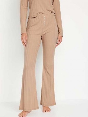 Old Navy High-Waisted Pointelle-Knit Flare Pajama Pants Pyjama Damen Tiramisu | 1495BCPDN