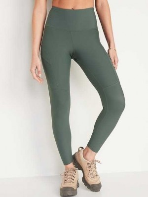 Old Navy High-Waisted PowerSoft 7/8-Length Cargo Leggings Sportbekleidung Damen Grün | 3406BCQDR