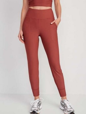 Old Navy High-Waisted PowerSoft 7/8 Joggers Sportbekleidung Damen Rosa | 1693PNXWU