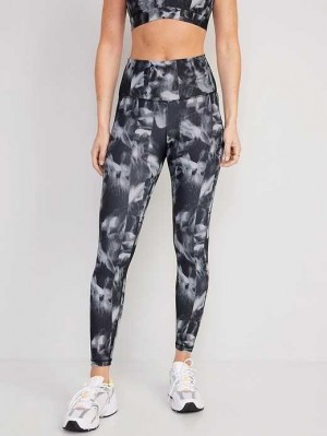 Old Navy High-Waisted PowerSoft 7/8 Leggings Sportbekleidung Damen Schwarz Grau | 3680VBNYU