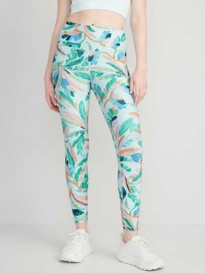 Old Navy High-Waisted PowerSoft 7/8 Leggings Sportbekleidung Damen Grün | 4718PREAK