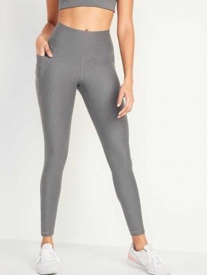 Old Navy High-Waisted PowerSoft 7/8 Leggings Sportbekleidung Damen Grau | 7289XQDSG