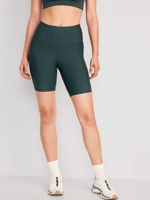 Old Navy High-Waisted PowerSoft Biker Shorts Sportbekleidung Damen Tiefesgrün | 4185TBQXY