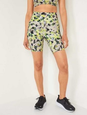 Old Navy High-Waisted PowerSoft Biker Shorts Sportbekleidung Damen Gelb | 8640DPACO