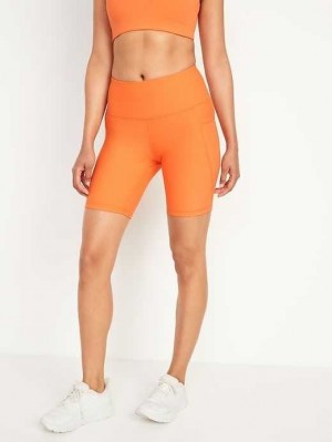Old Navy High-Waisted PowerSoft Biker Shorts Sportbekleidung Damen Koralle | 9165JOIRH