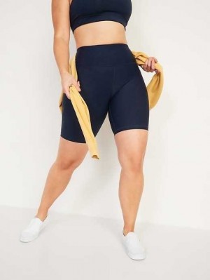 Old Navy High-Waisted PowerSoft Biker Shorts Sportbekleidung Damen Navy | 9461WVLJH