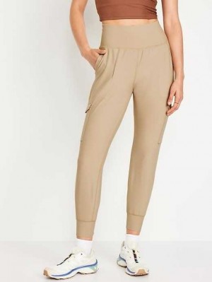 Old Navy High-Waisted PowerSoft Cargo Joggers Sportbekleidung Damen Beige | 9480WNSUQ