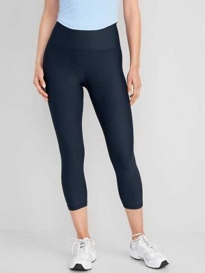 Old Navy High-Waisted PowerSoft Crop Leggings Sportbekleidung Damen Navy | 6190MTYNZ