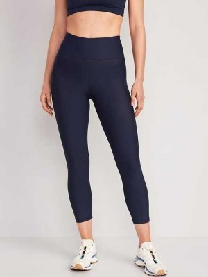 Old Navy High-Waisted PowerSoft Crop Leggings Sportbekleidung Damen Navy | 6958XSCMP