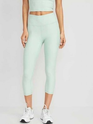 Old Navy High-Waisted PowerSoft Crop Leggings Sportbekleidung Damen Briny Water | 8456FWOSR