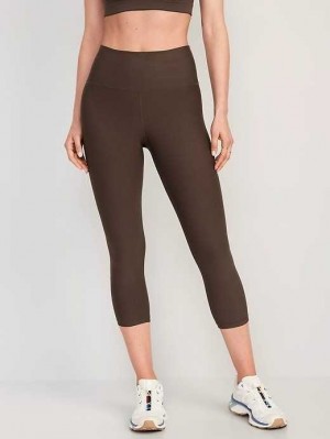 Old Navy High-Waisted PowerSoft Crop Leggings Sportbekleidung Damen French Roast | 8476VWNKA