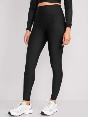 Old Navy High-Waisted PowerSoft Leggings Sportbekleidung Damen Schwarz | 5763GHKEO