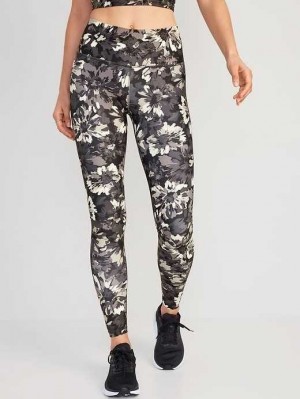 Old Navy High-Waisted PowerSoft Leggings Sportbekleidung Damen Schwarz Grau | 7893FLCKT