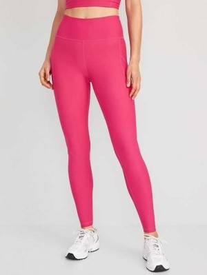 Old Navy High-Waisted PowerSoft Leggings Sportbekleidung Damen Rosa | 8924MELVH