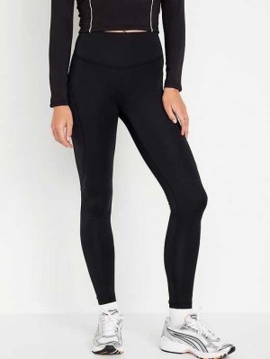 Old Navy High-Waisted PowerSoft Leggings Sportbekleidung Damen Schwarz | 9385YKQEM