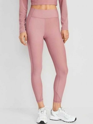 Old Navy High-Waisted PowerSoft Mesh-Panel 7/8 Leggings Sportbekleidung Damen Rosa | 7618ITDNU