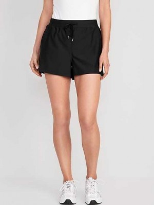 Old Navy High-Waisted PowerSoft Shorts Sportbekleidung Damen Schwarz | 9210ICAFD