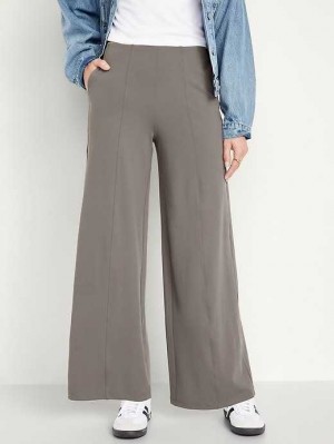 Old Navy High-Waisted PowerSoft Weite-Leg Pants Sportbekleidung Damen Grau | 6150XVGZD