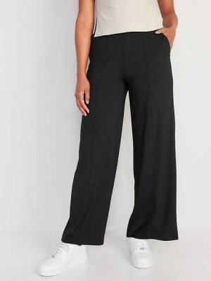 Old Navy High-Waisted PowerSoft Weite-Leg Pants Sportbekleidung Damen Schwarz | 6193DPBSW