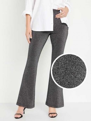 Old Navy High-Waisted Pull-On Flare Pants Hose Damen Schwarz Silber | 6045RYOML