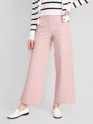 Old Navy High-Waisted Pull-On Pixie Weite-Leg Pants Hose Damen Rosa | 2543FBGUN