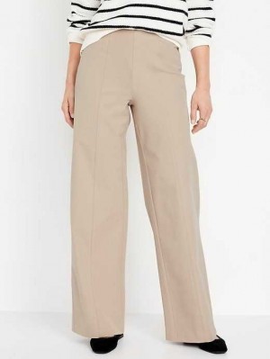 Old Navy High-Waisted Pull-On Pixie Weite-Leg Pants Hose Damen Beige | 2681YALDO