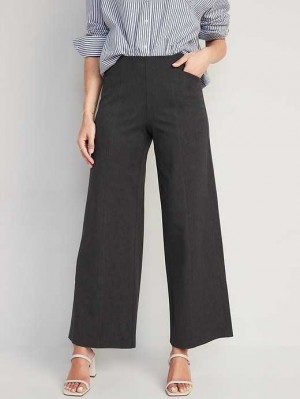 Old Navy High-Waisted Pull-On Pixie Weite-Leg Pants Hose Damen Dunkelgrau | 1063SRXOM