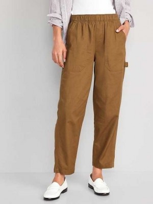 Old Navy High-Waisted Pulla Utility Pants Hose Damen Falconry | 4275IJNCB