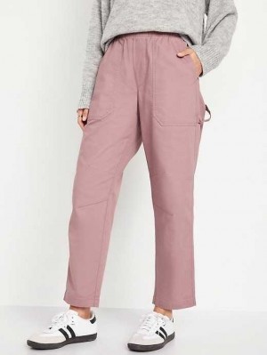 Old Navy High-Waisted Pulla Utility Pants Hose Damen Woodrose | 0831XJYWB