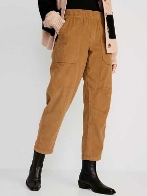 Old Navy High-Waisted Pulla Utility Pants Hose Damen Acacia | 8602RZFSK