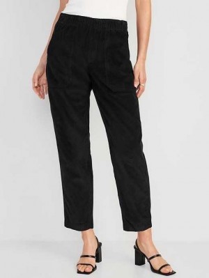 Old Navy High-Waisted Pulla Utility Pants Hose Damen Blackjack | 9576NRJGV