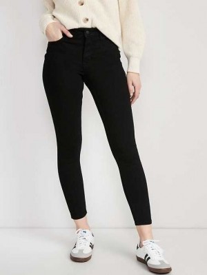 Old Navy High-Waisted Rockstar Super-Schlank Jeans Jeans Damen Schwarz | 2587XIMBQ