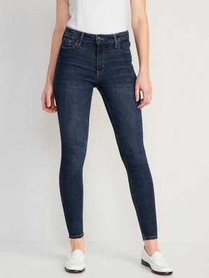 Old Navy High-Waisted Rockstar Super-Schlank Jeans Jeans Damen Dunkel | 7394QPDRI