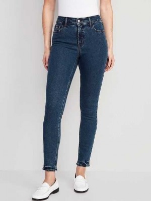 Old Navy High-Waisted Rockstar Super-Schlank Jeans Jeans Damen New Rinse | 8752PLUBQ