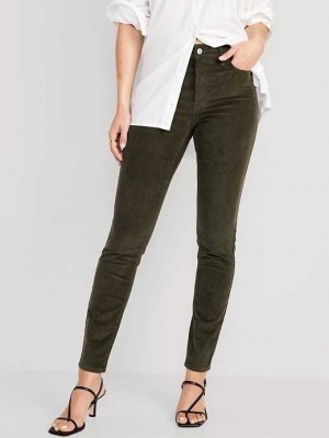 Old Navy High-Waisted Rockstar Super-Schlank Corduroy Pants Jeans Damen Grün | 9127VWZLO