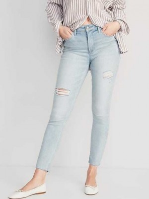 Old Navy High-Waisted Rockstar Super-Schlank Distressed Ankle Jeans Jeans Damen Karen | 0958WJCSI