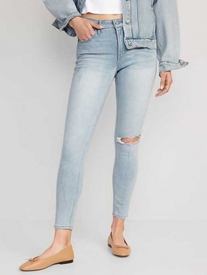Old Navy High-Waisted Rockstar Super Schlank Ripped Jeans Jeans Damen Tilda | 4098ZXYBT
