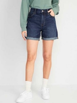Old Navy High-Waisted Slouchy Gerade Non-Stretch Cut-Off Jean Shorts Unterteile Damen Waschen | 5012XAOCI