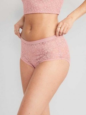 Old Navy High-Waisted Spitze Bikini Underwear Unterwäsche Damen Rosa Hellblau | 5963PFXNW