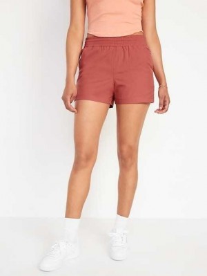 Old Navy High-Waisted StretchTech Shorts Sportbekleidung Damen Braun | 4908IYMDV